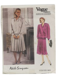 1411 ADELE SIMPSON LOOSE LS TOP,PLEATED SKIRT LENGTHS PATTERN 10